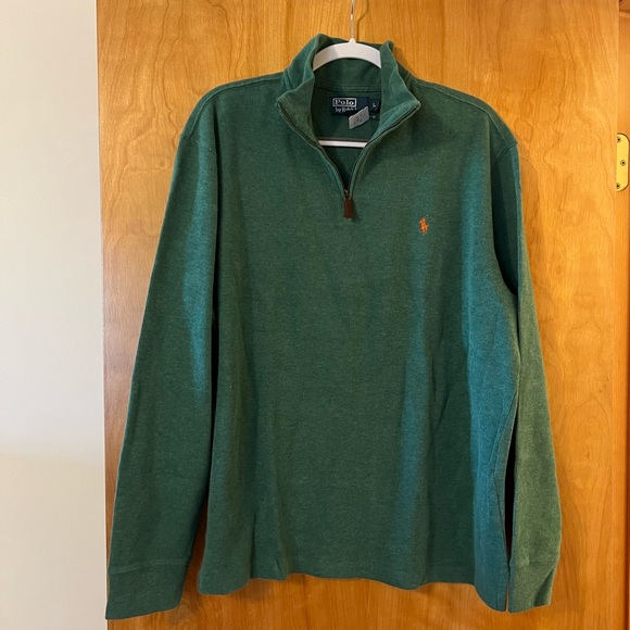 Polo Ralph Lauren Mens Green 1/4 Zip Sweater Pullover NWT Vintage Size Large